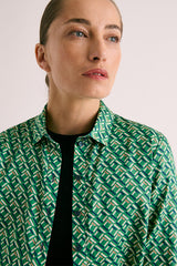 CONCEPT COTTON POPLIN PRINTED BLOUSE