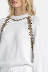 CONQUISTA WHITE RAGLAN SWEATER