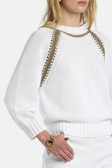 CONQUISTA WHITE RAGLAN SWEATER