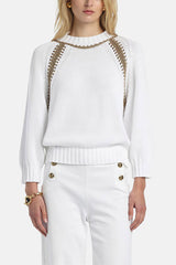 CONQUISTA WHITE RAGLAN SWEATER