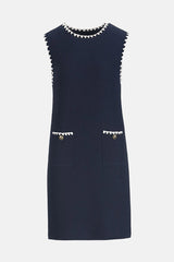 CORRIERA BLUE HONEYCOMB-KNIT MINIDRESS