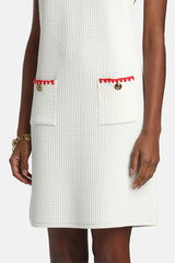 CORRIERA CREAM HONEYCOMB-KNIT MINIDRESS