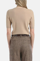 CORVINA BEIGE KNIT T-SHIRT