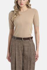 CORVINA BEIGE KNIT T-SHIRT