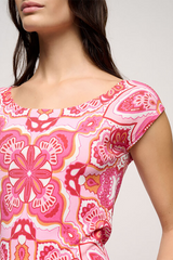 CROTONE PINK PAISLEY PRINT KNIT TOP