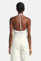CUPIDO CREAM EMBELLISHED TOP