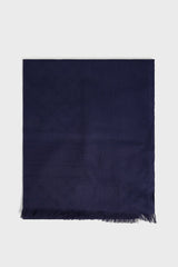DOMITILLE BLUE COTTON MODAL MONOGRAM SCARF