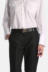 DANVILLE GOLD MONOGRAM-BUCKLE BELT