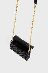 LE MINI FANNY BLACK MINI SEQUIN CROSSBODY BAG