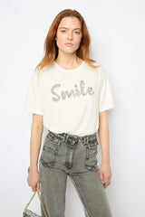 AZEL RHINESTONE SMILE TSHIRT