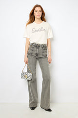 AZEL RHINESTONE SMILE TSHIRT