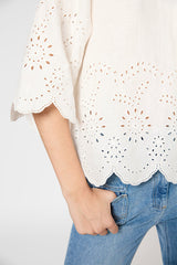 UMEIKA EMBROIDERED LINEN TUNIC