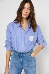 URIKA COAT-OF-ARMS STRIPED POPLIN SHIRT