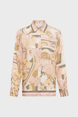 USHAUNA KHAKI PRINTED BLOUSE