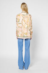 USHAUNA KHAKI PRINTED BLOUSE