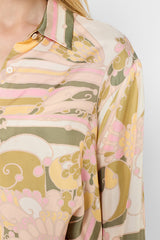 USHAUNA KHAKI PRINTED BLOUSE