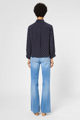 USARI NAVY POLKA DOT BLOUSE