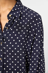 USARI NAVY POLKA DOT BLOUSE
