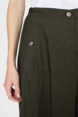 VESPER KHAKI COTTON TRAPEZE SKIRT