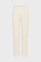 LOUISE ECRU ELASTICATED BACK STRAIGHT TROUSERS