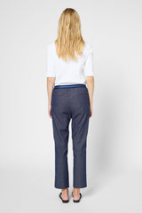 LYLA ELASTICATED STRAIGHT DENIM TROUSERS