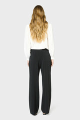 LUCILLE BLACK DRAWSTRING TROUSERS
