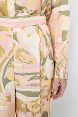 LIRA KHAKI PRINTED BLOUSE