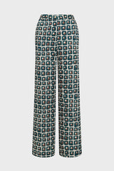 LARISA GREEN GEOMETRIC PRINT TROUSERS