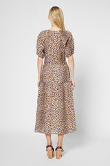 PERLE LEOPARD PRINT FLOWING COTTON DRESS