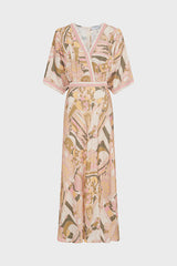 PERRINE KHAKI PRINTED DRESS