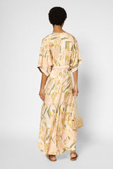 PERRINE KHAKI PRINTED DRESS