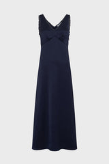 PHILIPPINE NAVY MAXI SATIN DRESS