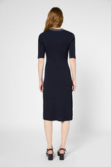 PITA NAVY MICROFIBER BUTTONED DRESS