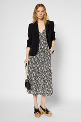 PAGET TWO TONE BLACK FLORAL MAXI DRESS