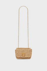 LE MINI FANNY RAFFIA MINI CROSSBODY BAG