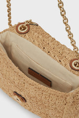 LE MINI FANNY RAFFIA MINI CROSSBODY BAG