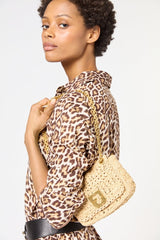 LE MINI FANNY RAFFIA MINI CROSSBODY BAG