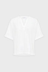 GIULIANA WHITE TUNISIAN COLLAR LOOSE T-SHIRT