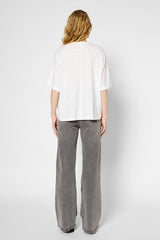 GIULIANA WHITE TUNISIAN COLLAR LOOSE T-SHIRT