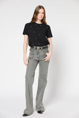 GRACIA BLACK PINEAPPLE BEADED T-SHIRT