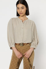 ALANA LUREX ROUND NECK SHIRT