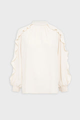 ANAIS PINK BEIGE RUFFLED SOFT BLOUSE