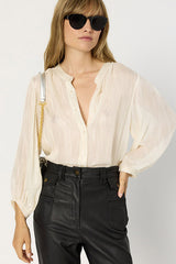 ELEGANT SHEER STRIPED BLOUSE