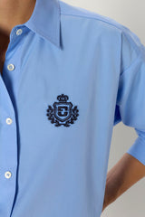 ALIX SKY BLUE COAT OF ARMS COTTON SHIRT