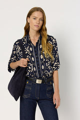 ANABELLE FLORAL PRIN SATIN SHIRT