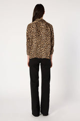AUDE SATIN LEOPARD PRINT SHIRT