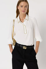 ASTRID WHITE GOLDEN PEARLS SHIRT