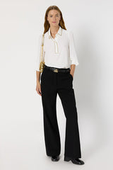 ASTRID WHITE GOLDEN PEARLS SHIRT