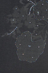 ROSETTA LARGE FLOWER PRINT SEQUINED WOOL SCARF