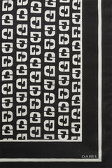 RIA SILK MONOGRAMMED SQUARE SCARF